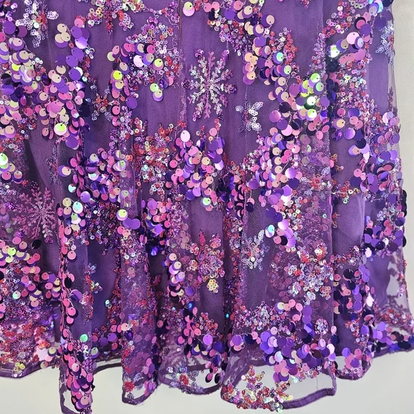 NWT Helsi Anita Strapless Sequin Fit & Flare Violet Dress XL 12-14 - Picture 9 of 13